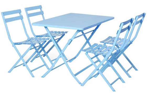 Tavolo pieghevole all'aperto e persona d'acciaio del giardino 4 delle sedie che pranza insieme