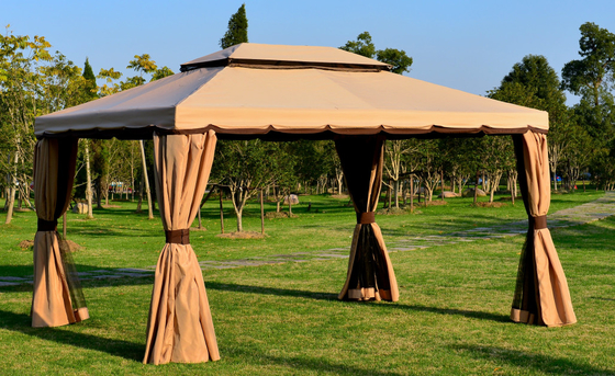 Doppia famiglia di alluminio Roman Canopy Gazebo Outdoor di campeggio della falda 3 x 4m