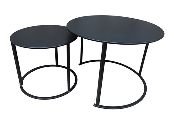 Ferro rotondo moderno della mobilia dei tavolini da salotto del nero 50cm del metallo alto