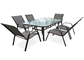 I tavoli da pranzo all'aperto d'acciaio del patio del metallo moderno di 7 pezzi presiede l'insieme dei mobili da giardino