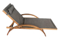 il legno solido Textilene della chaise-lounge pieghevole di Sun di 94cm ha curvato la multi posizione del bracciolo